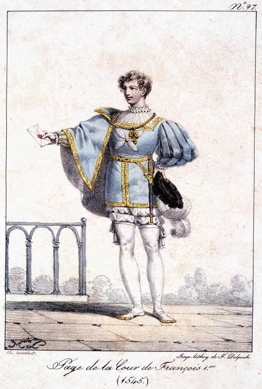Egyoldalas metszet I. Francois udvarában 1545 körül. alkotó: French School