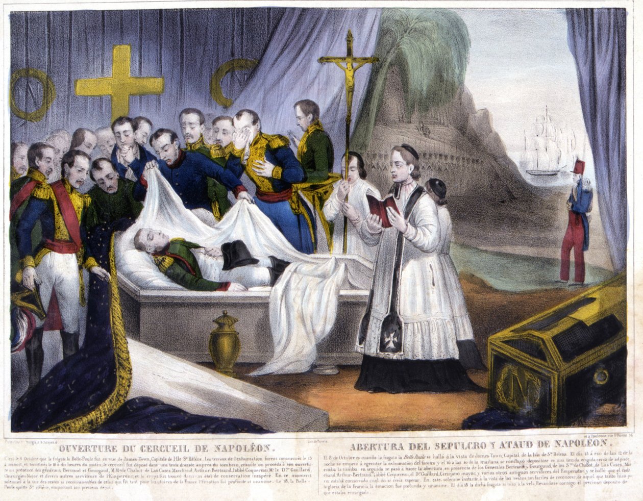Napóleon koporsójának felnyitása a Szent Ilona-szigeten, október 16. alkotó: French School