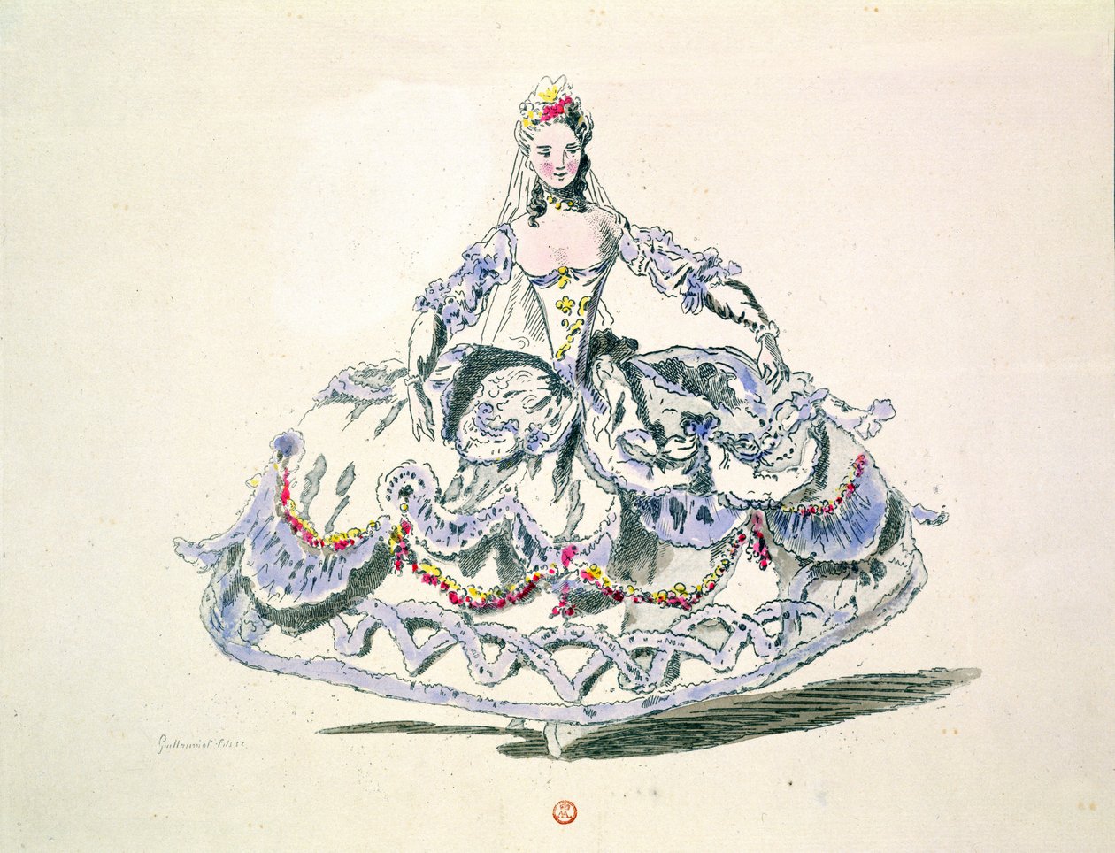 Opera jelmez, a Menus Plaisirs gyűjteményből, fakszimile: A. Guillaumot Fils alkotó: French School