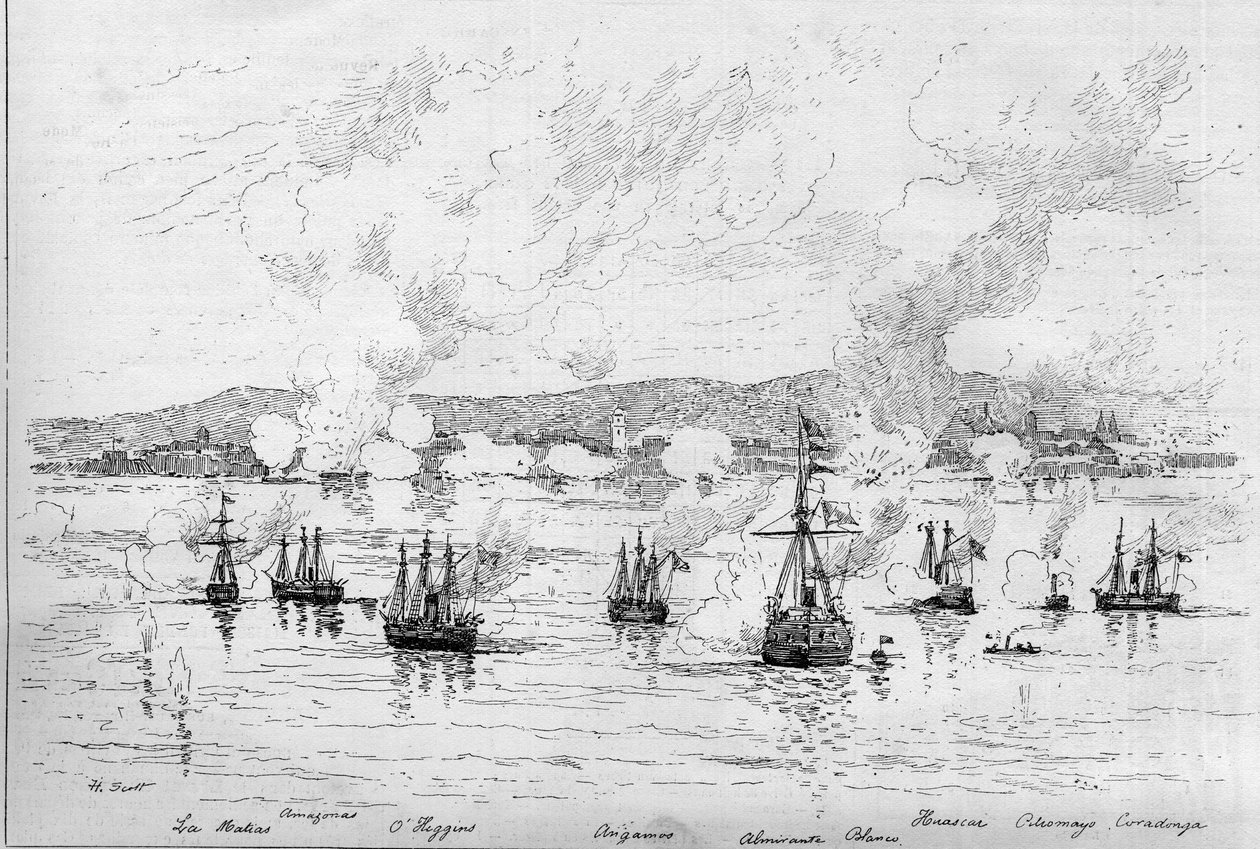 Csendes-óceáni háború (1879-1884) Peru, Bolívia és Chile között – április 22. alkotó: French School