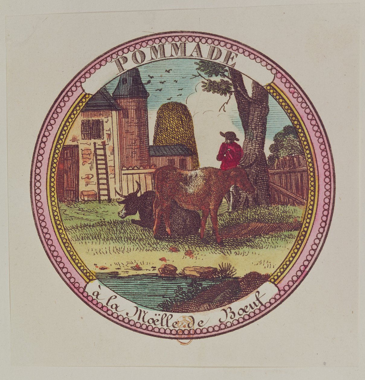 Csomagolásminta a marhavelő-pomádéhoz alkotó: French School