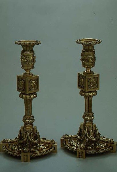 Boucheron gyertyatartó pár, 1783 (ezüst aranyozott) alkotó: French School
