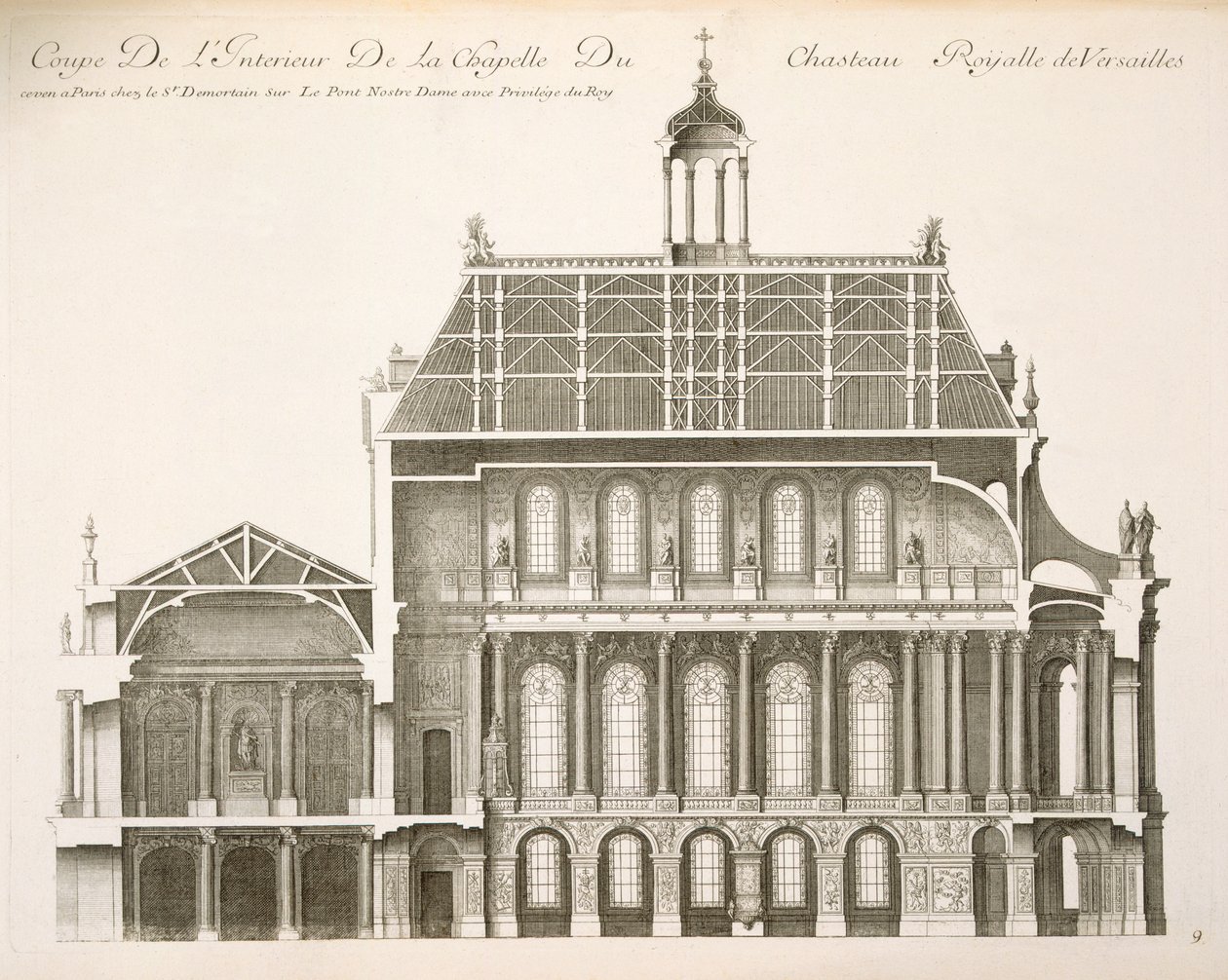 Palais du Louvre: a királyi kápolna, rész, 1720 körül alkotó: French School