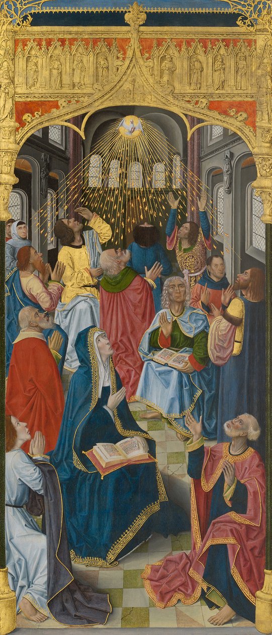 A Thuison-les-Abbeville-i Saint-Honoré kartaház főoltárának paneljei: Pünkösd alkotó: French School