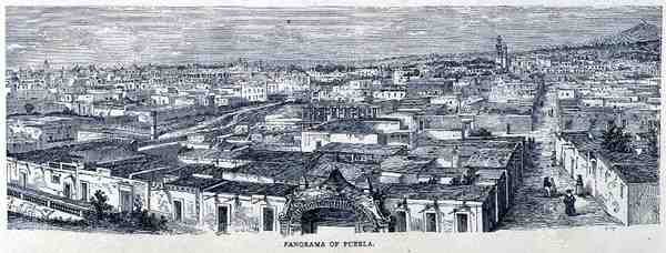 Panoráma Puebla-ra, Közép-Mexikó, Az új világ ősi városaiból, Claude-Joseph-Desire Charnay, pub. 1887 alkotó: French School