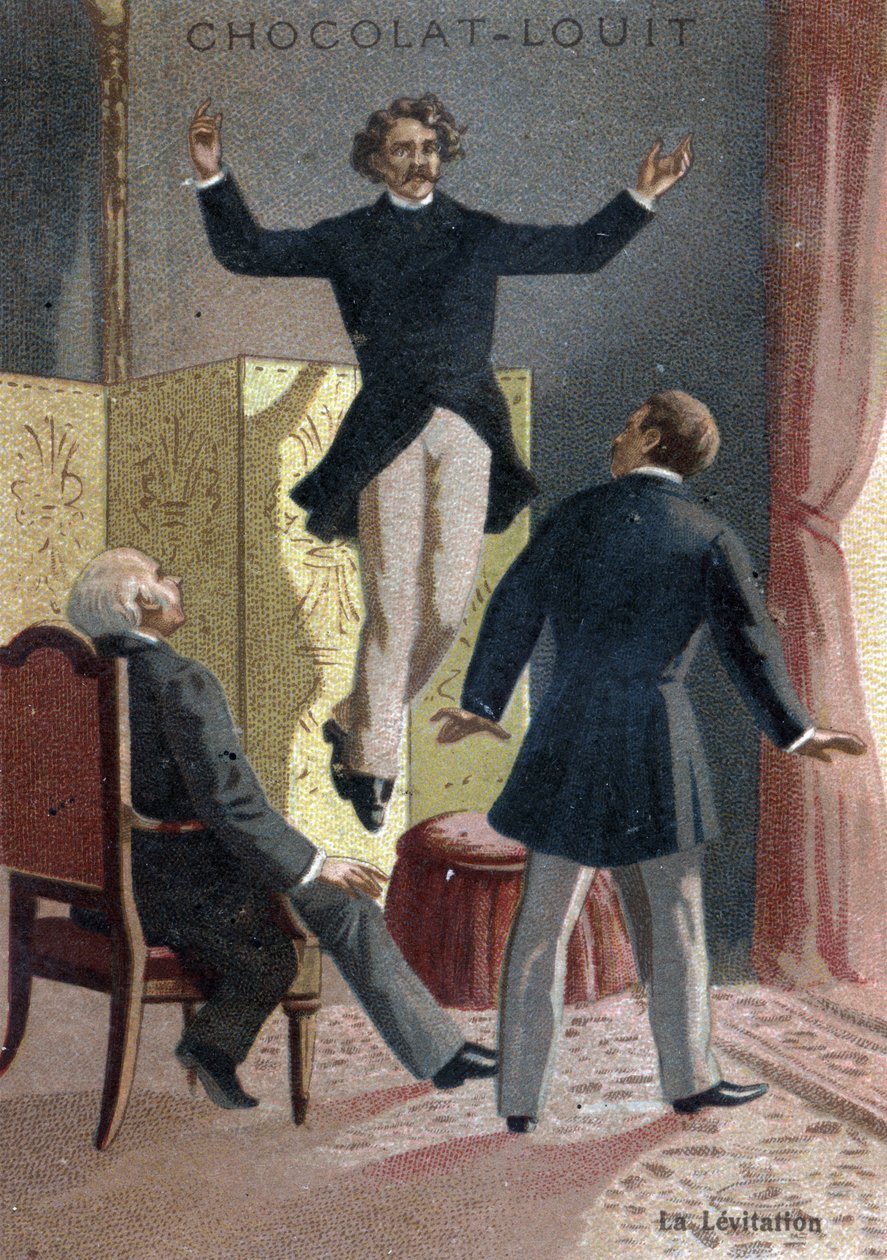 Paranormal Phenomene: The Levitation of the Medium és a skót látnok, Daniel Dunglas Home (1833-1886) kábult szemtanúk szeme láttára emelkedik a levegőbe, egy londoni lakásban - (Daniel Dunglas Home, a kilenctízek híres skót születésű közege ce alkotó: French School