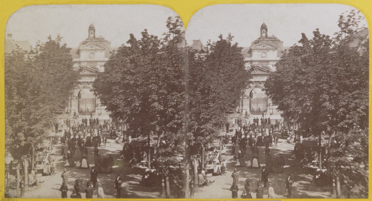 Párizs, Arts et Metiers Public Garden, sztereoszkópikus kilátás, 1860 körül alkotó: French School