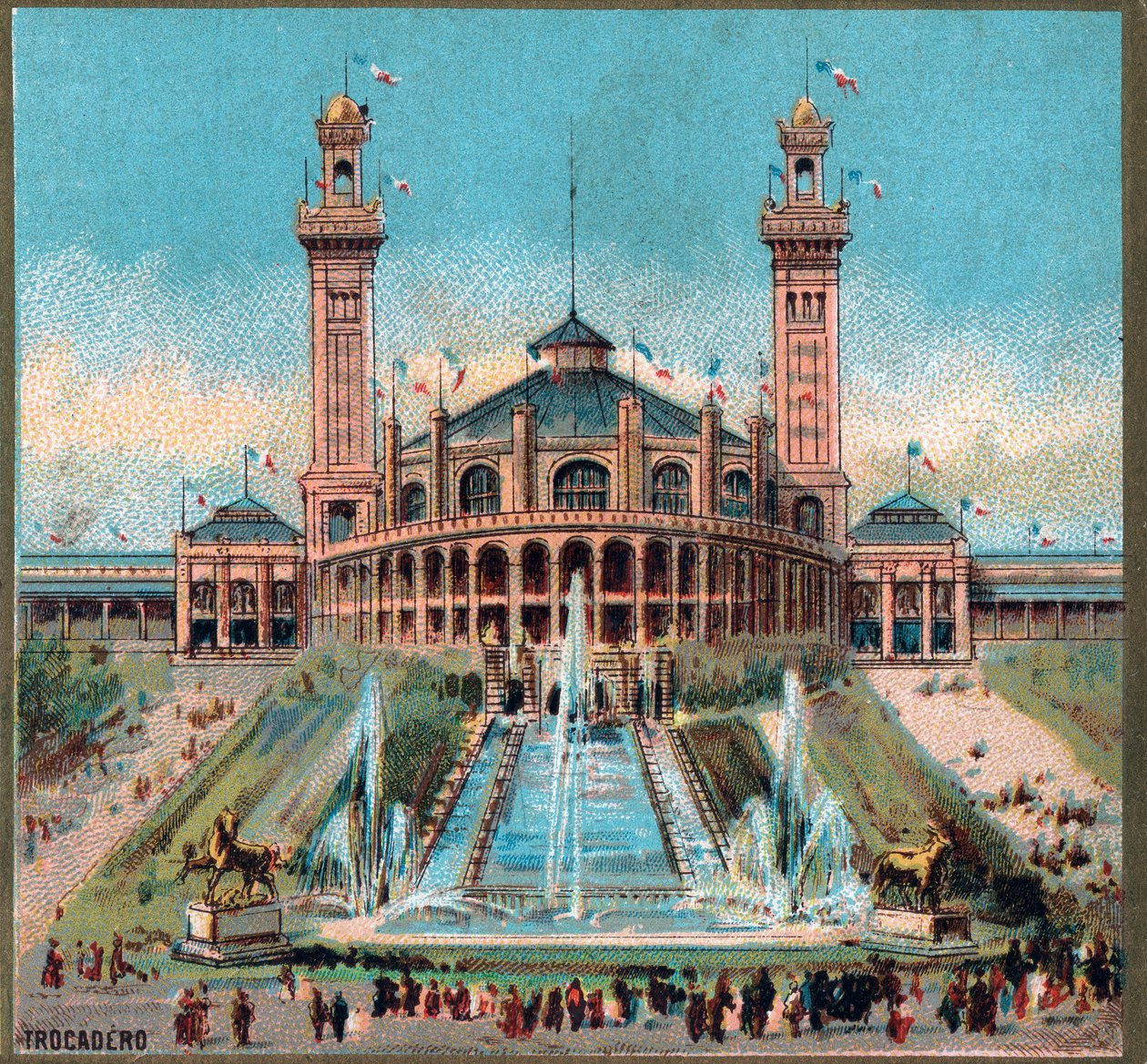 Párizs. 1889. évi egyetemes kiállítás: Trocadero. alkotó: French School