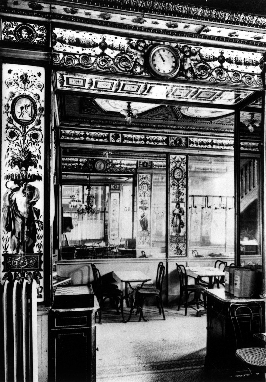 Párizs, a kávézó belsejében, a Grand Vefourban. alkotó: French School