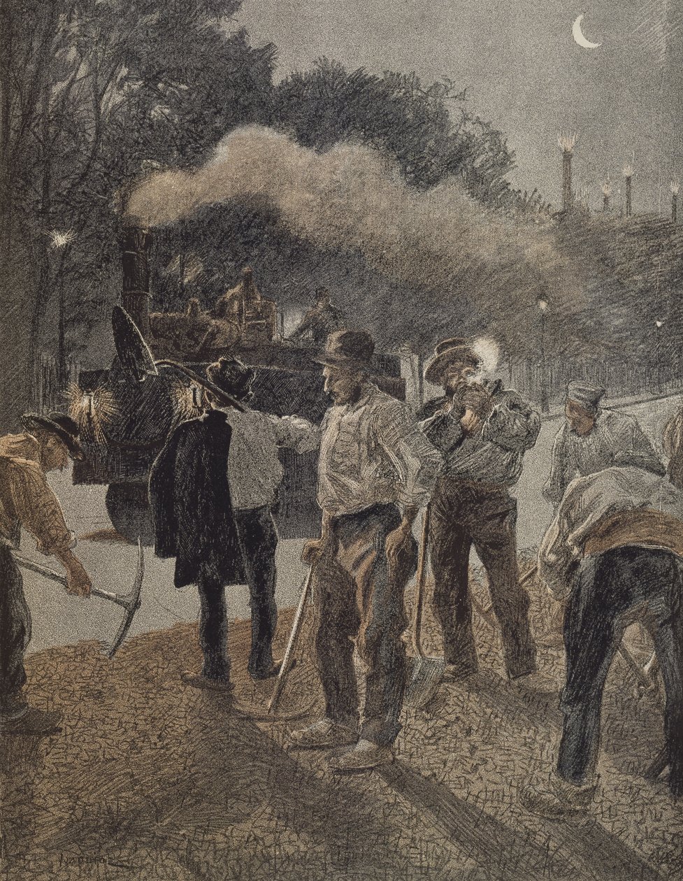 Párizs, éjszakai munka, 19. század vége alkotó: French School
