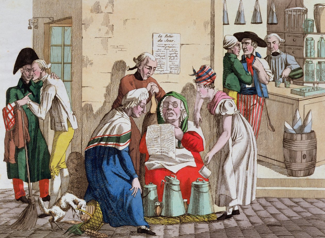 Párizsi tejeladó és hírszolgáltató, 1815 körül alkotó: French School