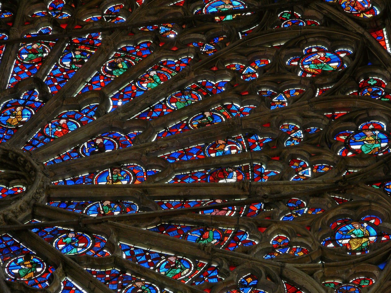 Az északi rózsaablak résznézete, 1300 körül alkotó: French School