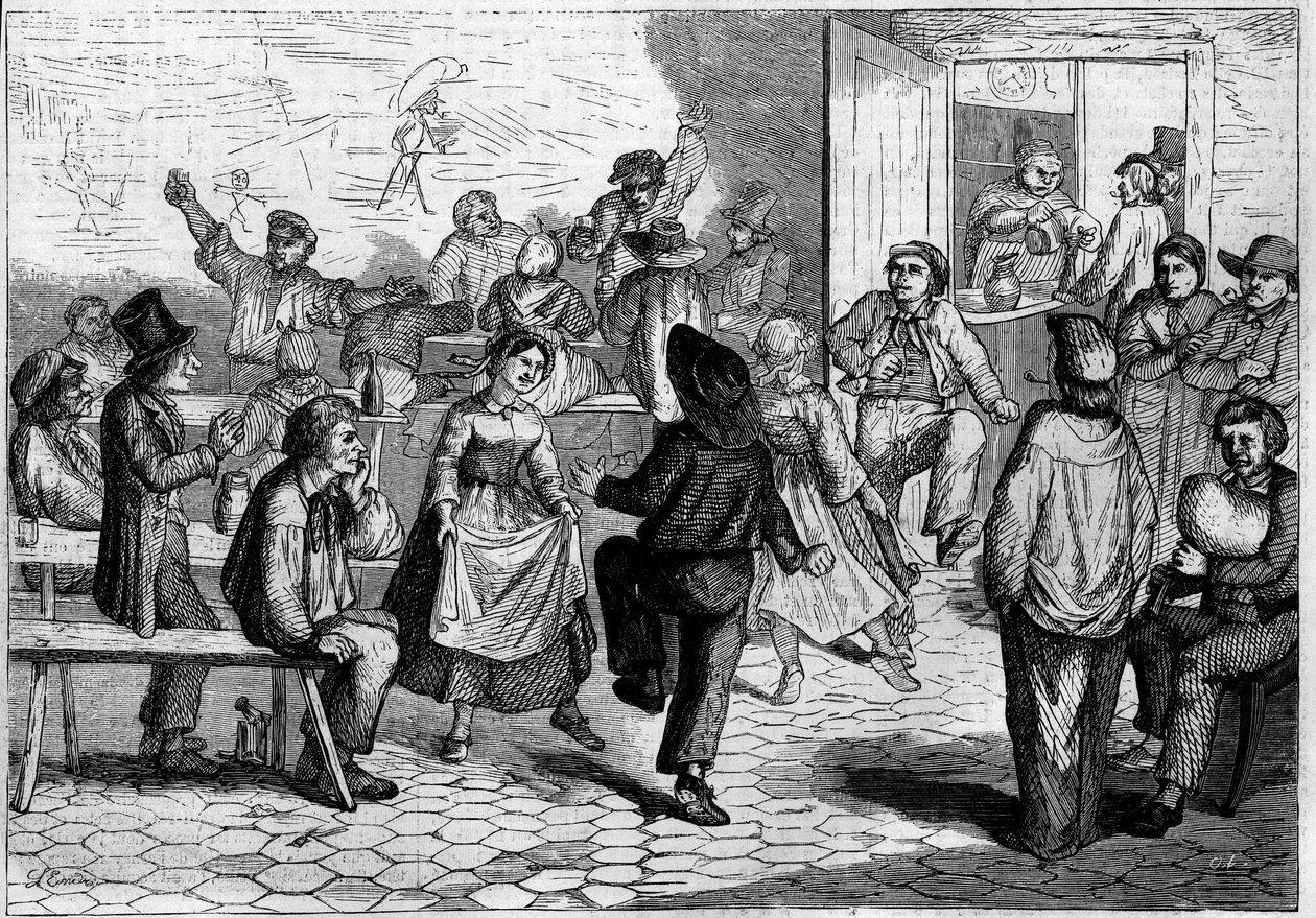 Buli Párizsban: vízszállítók és széngyártók bálja a Barriere de la Villette-ben alkotó: French School