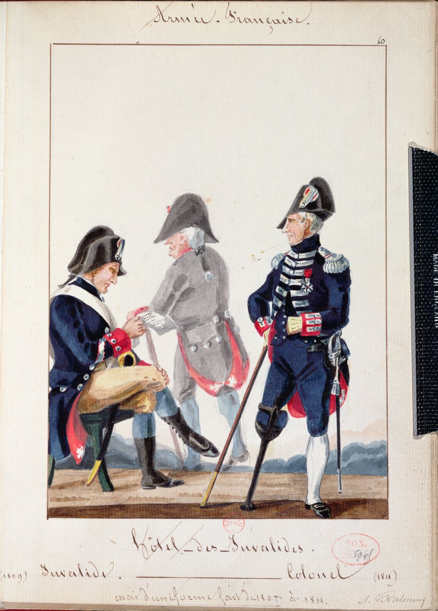 Betegek a Hotel des Invalidesben, 1809-11 (wc papíron) alkotó: French School