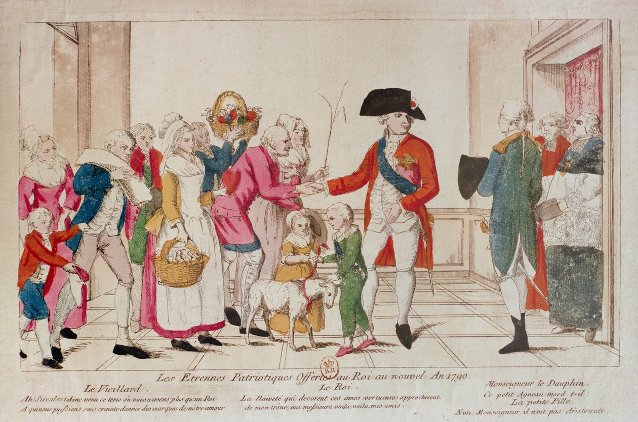 Hazafias újévi ajándékok a királynak 1790-ben alkotó: French School
