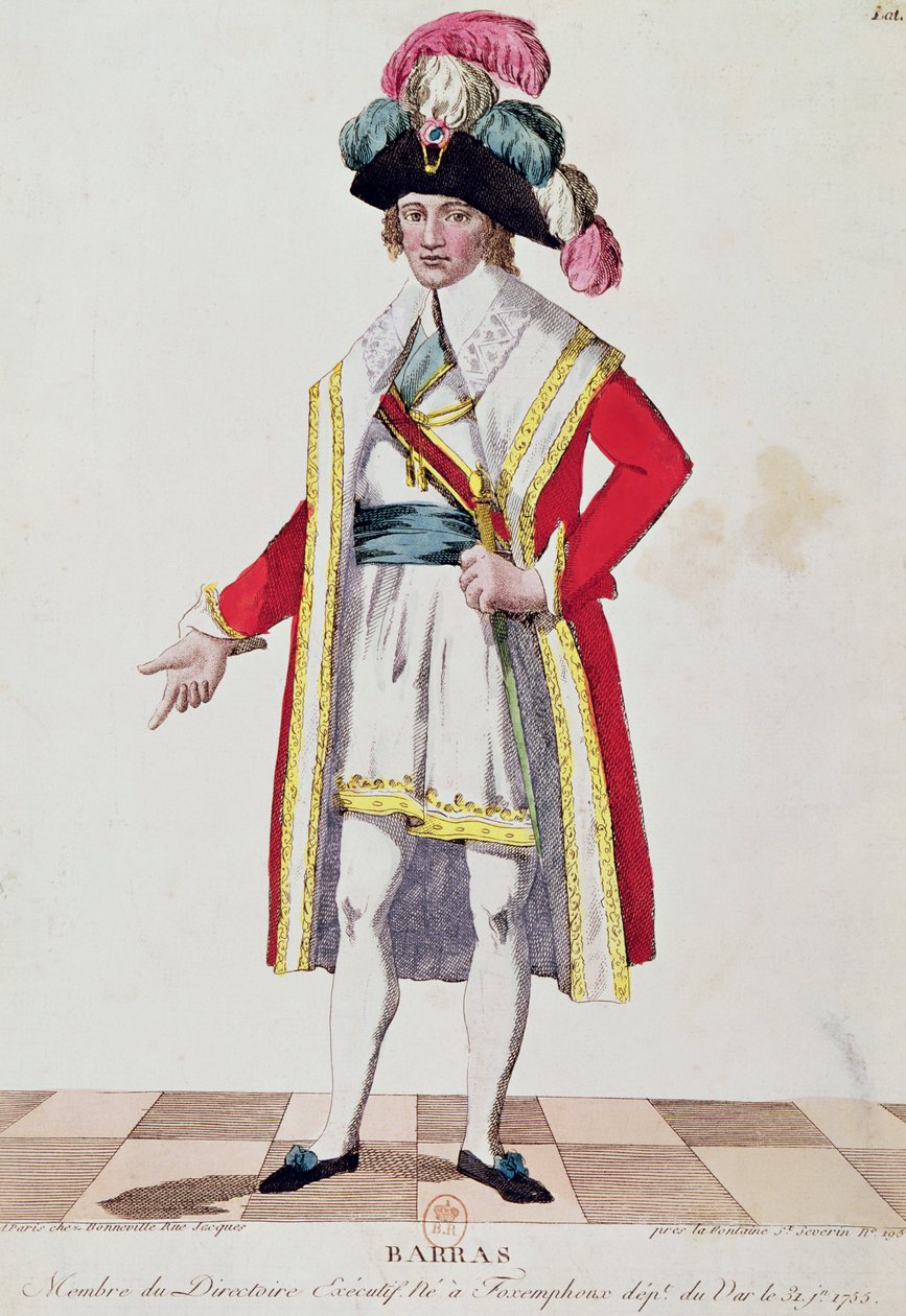 Paul Francois Jean Nicolas (1755-1829) Vicomte de Barras (színes metszet) alkotó: French School