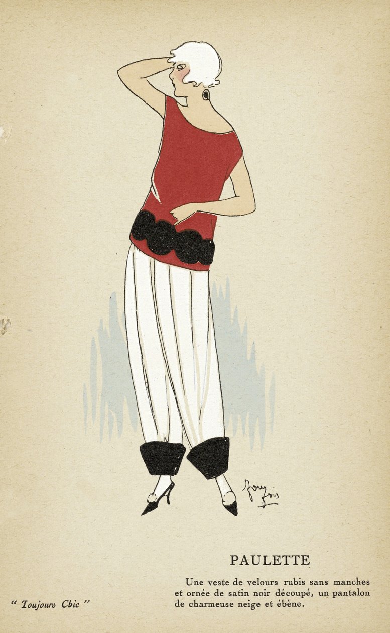 Paulette a Toujours Chic, kiad. 1921-22 (sablonnyomat) alkotó: French School