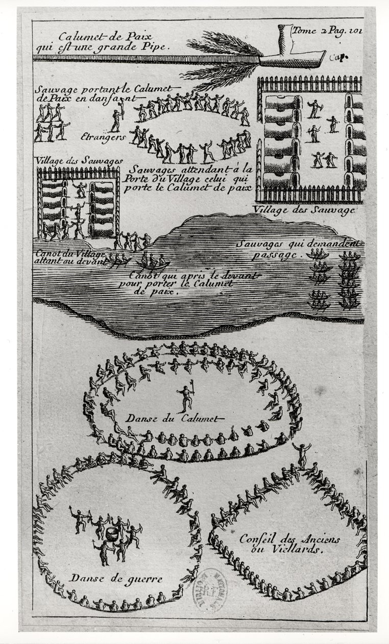 Az irokézek békés síptánca, Louis-Armand de la Hontan báró (1666-1715) „Dialogues Curieux entre l
