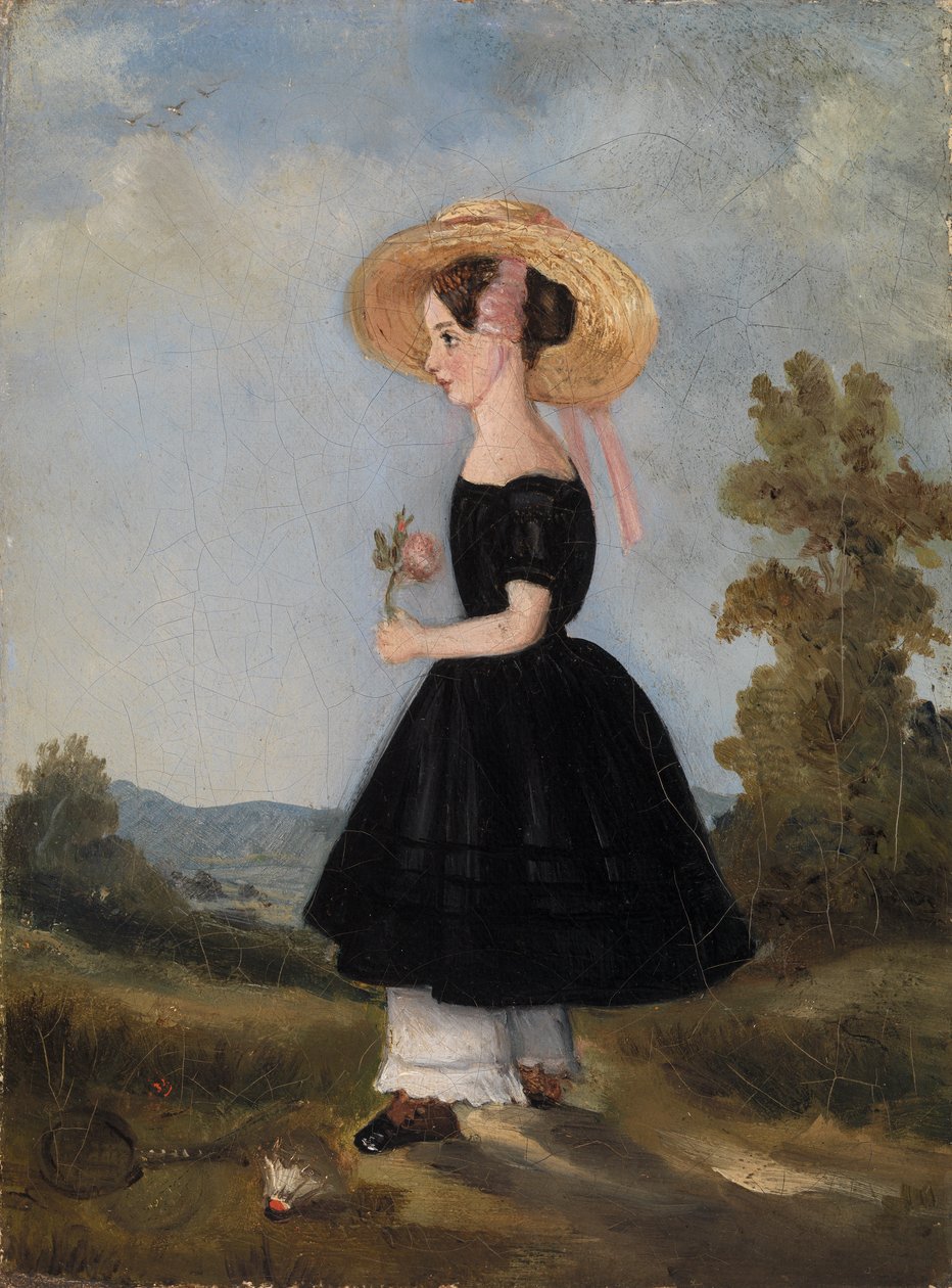 Kalapos parasztlány a tájban, 1840 alkotó: French School