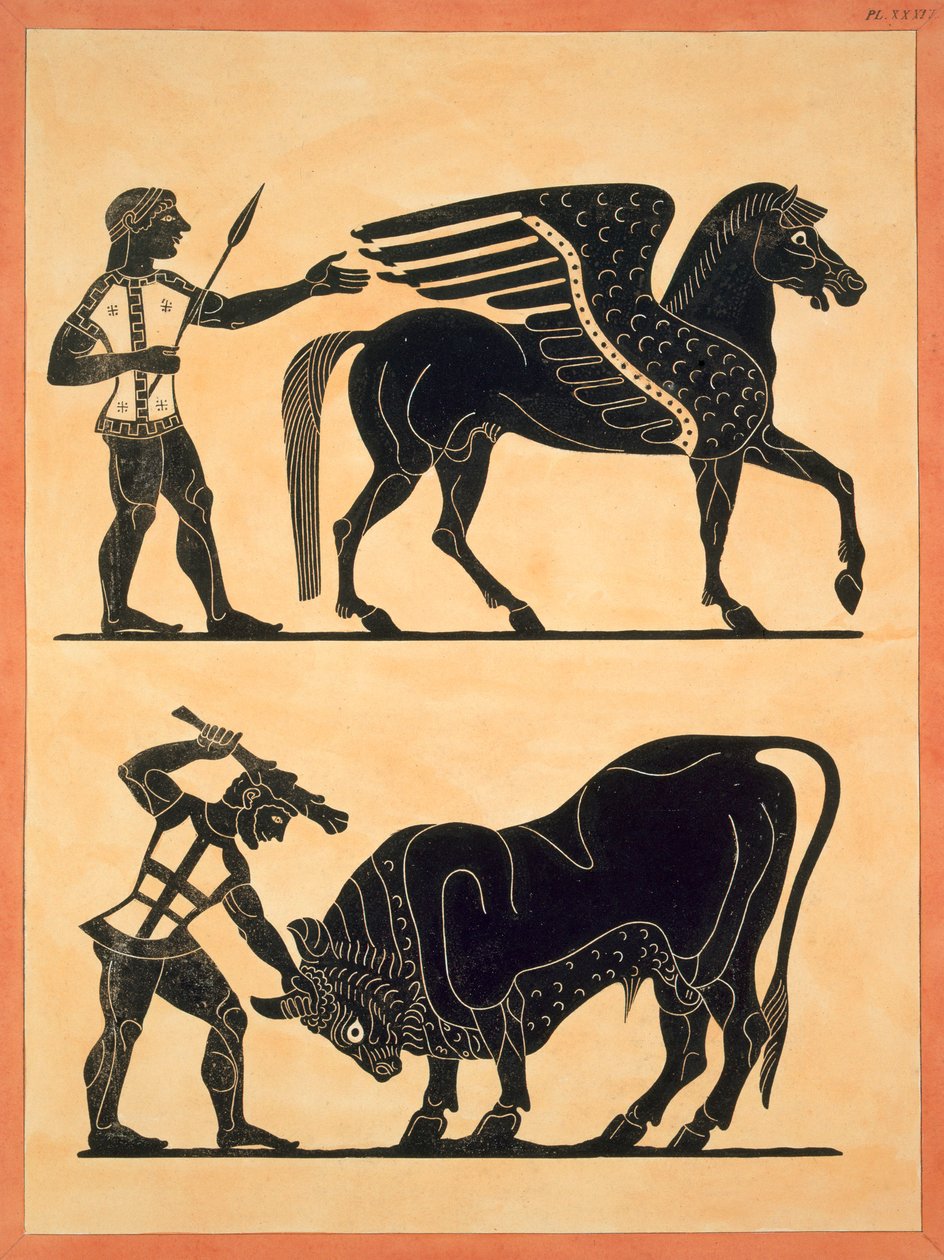 A Pegazus, Herkulessel, aki megöli a Bikát, 1808-1010 között jelent meg alkotó: French School
