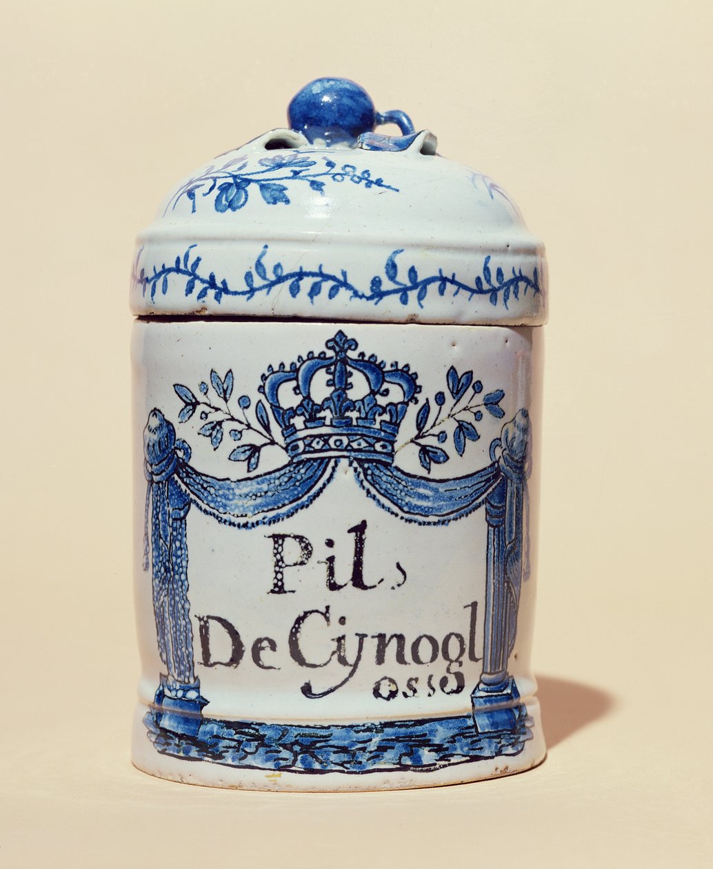 Gyógyszeres tégely cynoglossum tablettákhoz, 1700 körül (kerámia) alkotó: French School