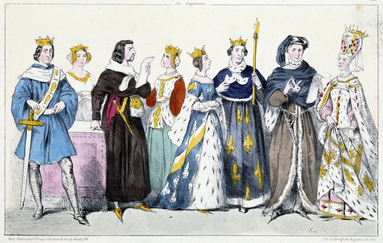 VI. Fülöp Valois-ból, Jeanne Burgundiából, II. Jók János, Boulogne-i Jeanne, Bourboni Jeanne, V. Bölcs Károly, VI. Károly, Bajor Isabeau (Izabella, Erzsébet) (1371-1435) alkotó: French School