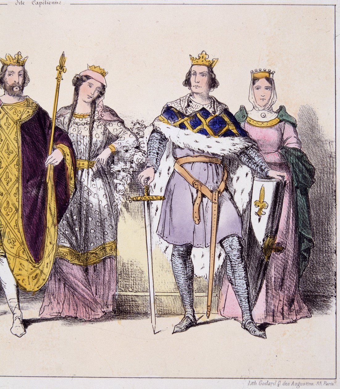 Philippe Auguste és Isabelle de Hainaut – „A francia monarchia nyomatokban” alkotó: French School