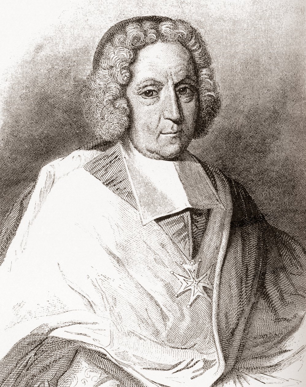 Pierre-Paul Guérin de Tencin, 1679-1758. francia egyházi tiszt, Embrun és Lyon érseke és bíboros. Az 1908-ban megjelent Les Heures Libresből. alkotó: French School