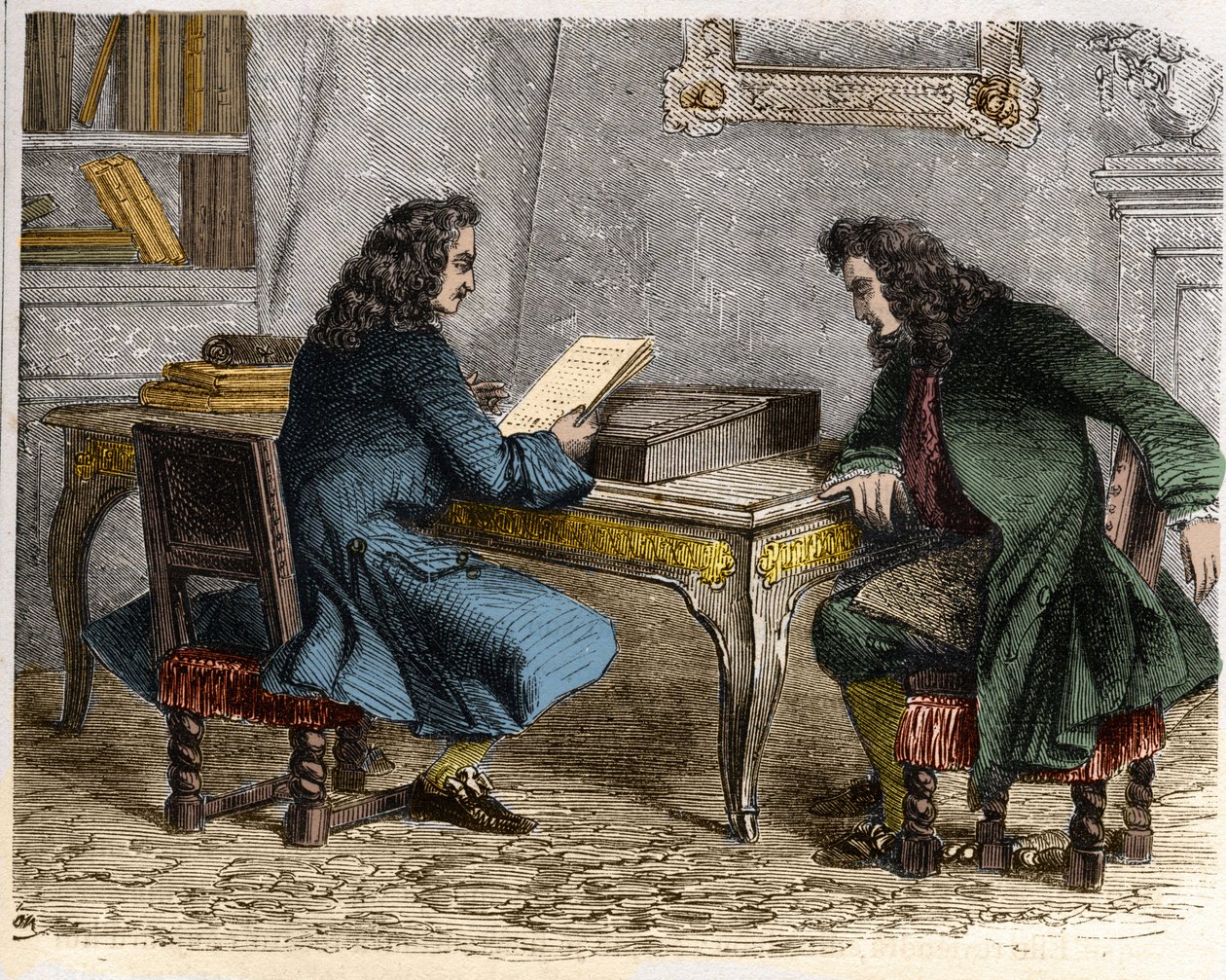 Pierre Corneille felolvassa a „Cid”-et testvérének, Thomas Corneille-nek, mielőtt Anne „Ninon”-hoz, az Encloshoz (vagy Ninon de Lencloshoz vagy Ninon de Lancloshoz) ment alkotó: French School