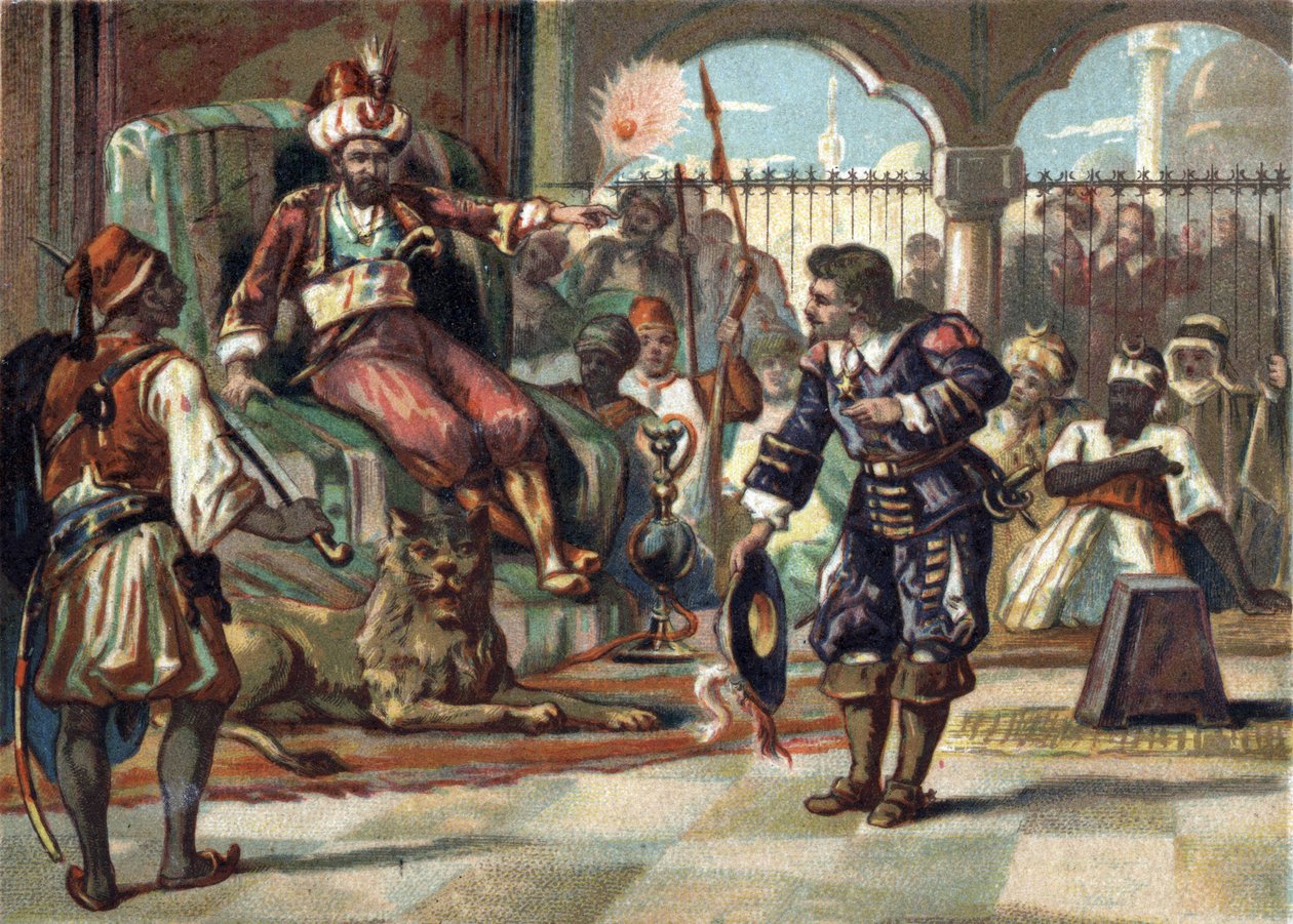 Pierre Porcon de La Barbinais, a fregatt kapitánya Algír hatalma fogságába esett. Elküldte, hogy alkudozzon XIV. Lajos királlyal az algériai francia foglyokkal való bánásmódról és a békeszerződésekről. A király visszautasította a javaslatokat, és a breton  alkotó: French School