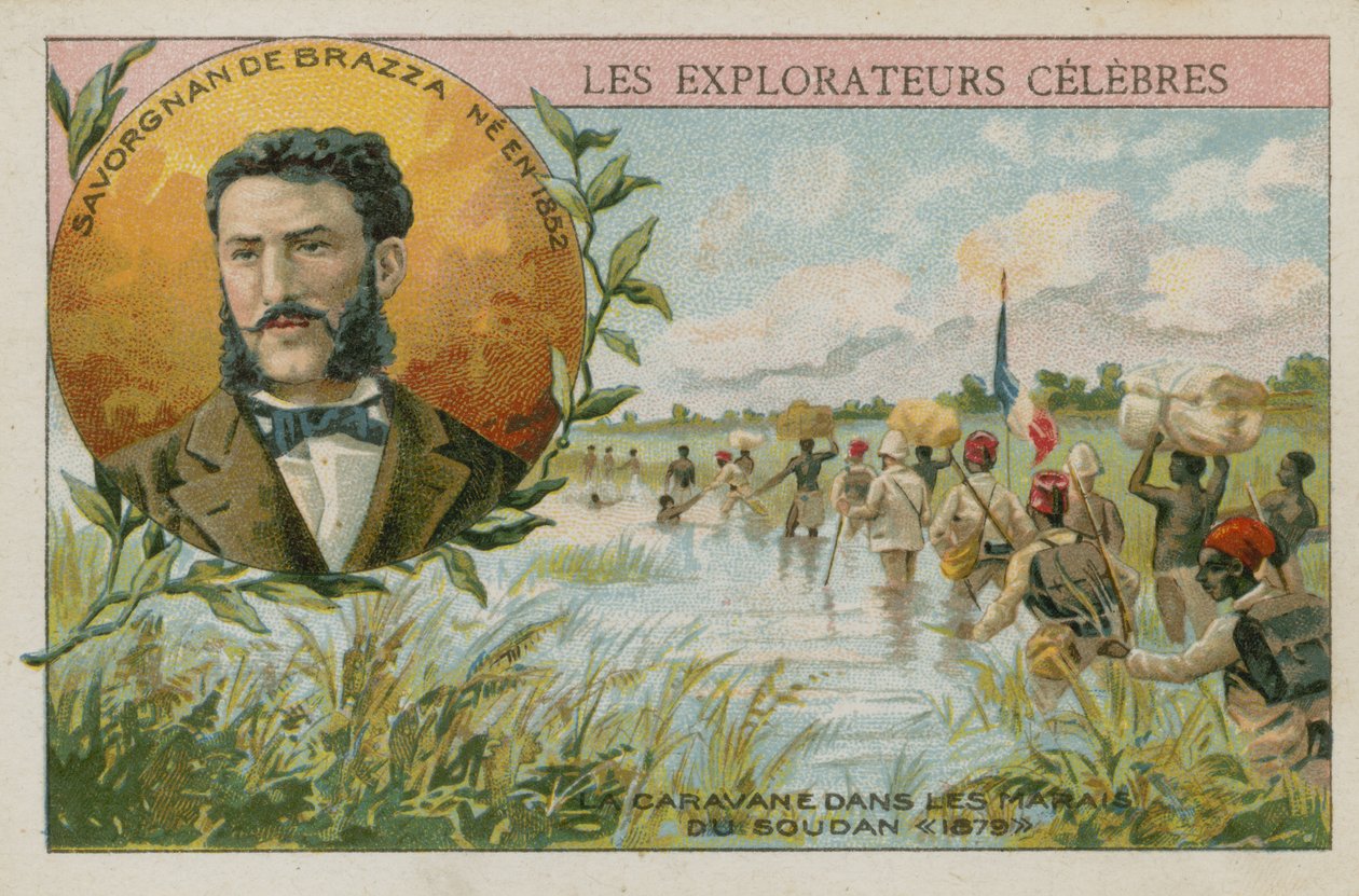 Pierre Savorgnan de Brazza, olasz származású francia felfedező (kromolito) alkotó: French School