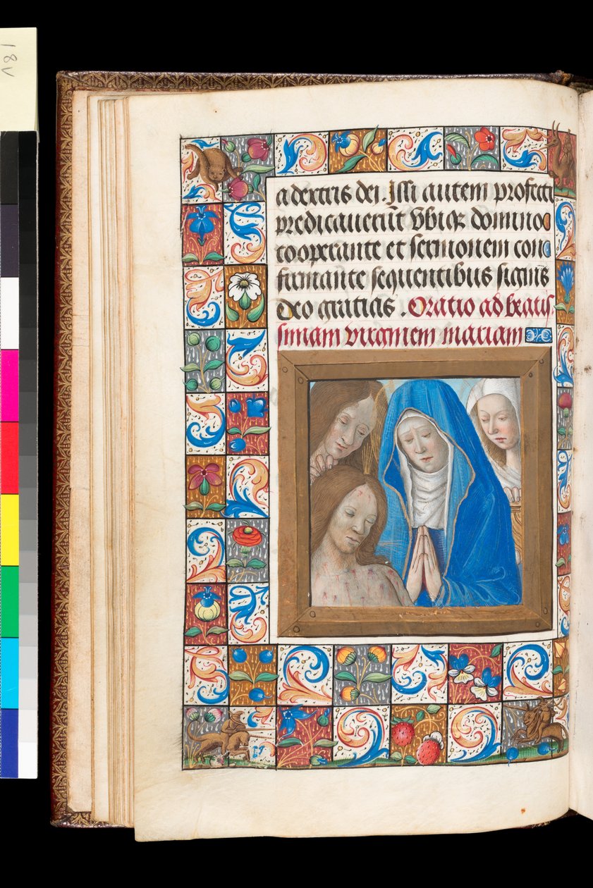 Pietà az Órakönyvből, MS 92 f.18v, Nyugat-Franciaország, Nyugat-Franciaország alkotó: French School