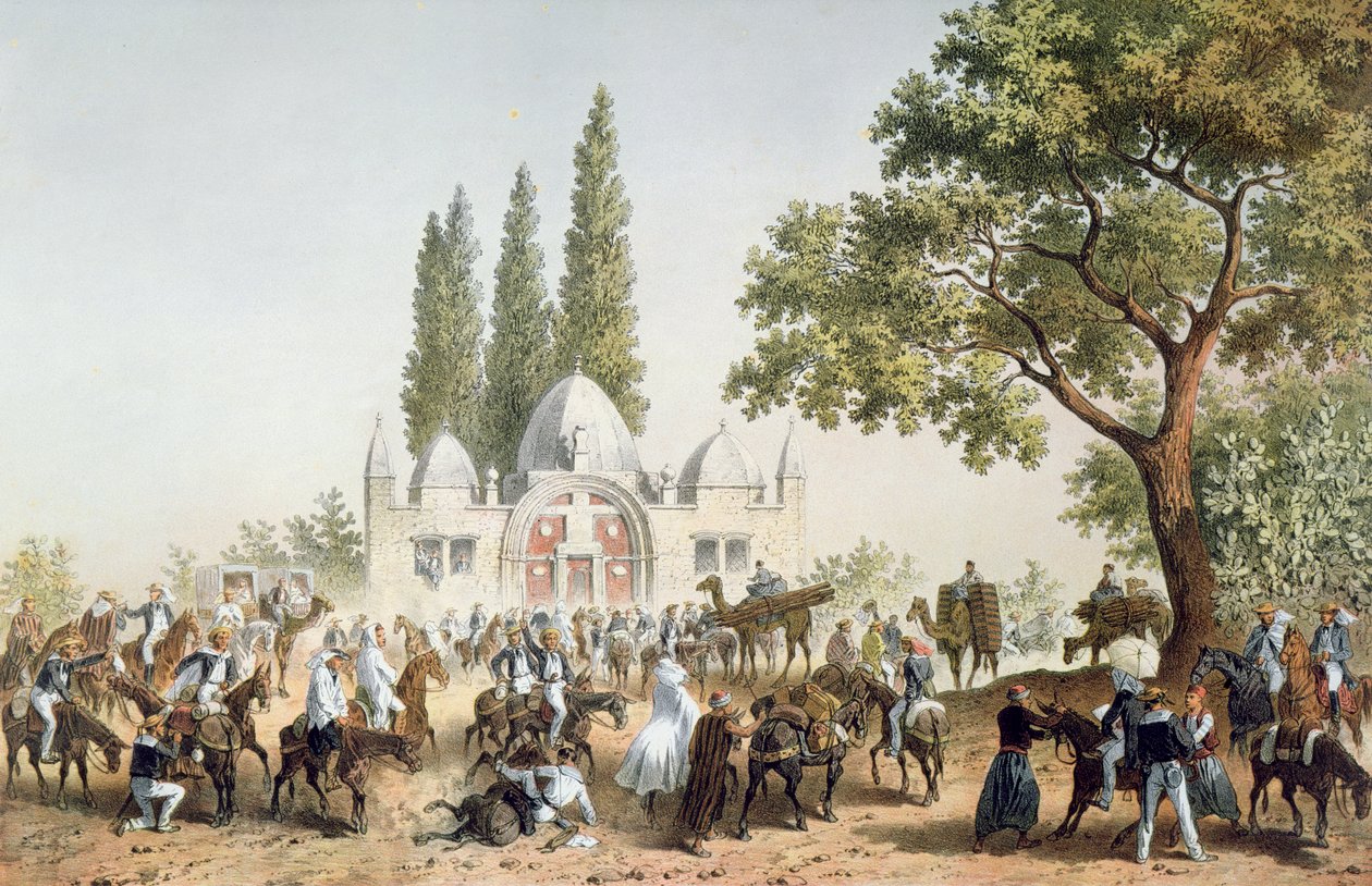 Zarándokok megállnak Jaffában, Sabil Abu Nabut kútjánál alkotó: French School
