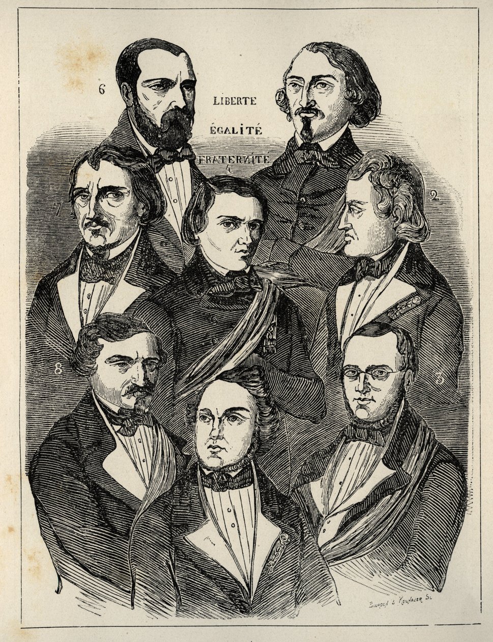 Plakát választási 1848 - francia köztársasági politikusok alkotó: French School