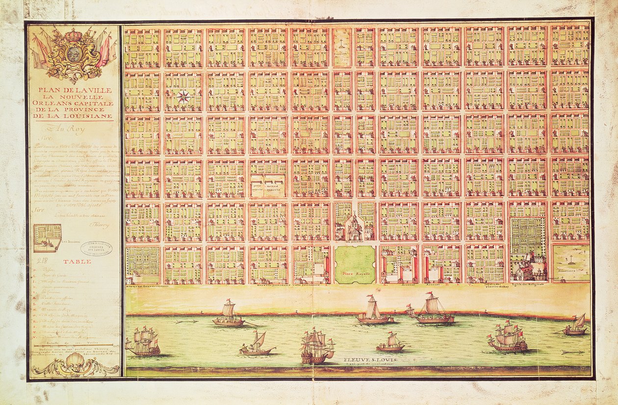 New Orleans terve, 1738 (wc papíron) alkotó: French School
