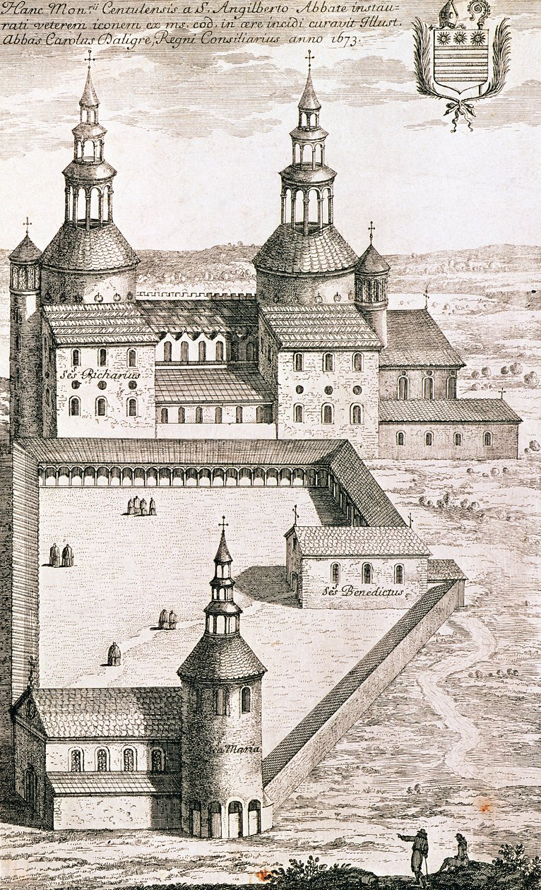 A Saint-Riquier-i bencés apátság terve 1673-ban alkotó: French School