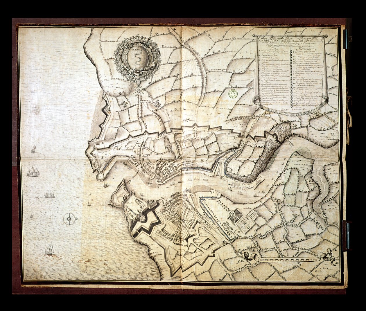 Bresti kikötő és arzenál terve, 1676 (toll, tinta és WC papíron) alkotó: French School