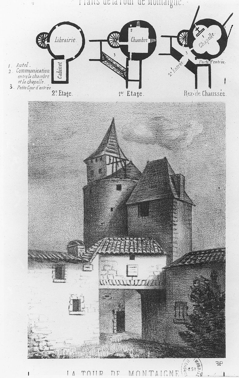 A Tour de Montaigne térképe, Saint-Michel-de-Montaigne (litho) alkotó: French School