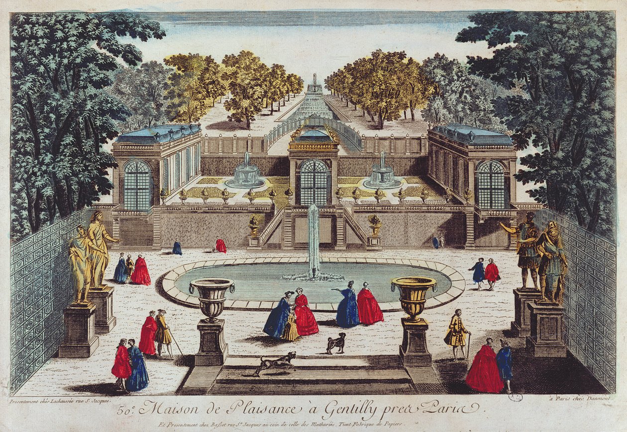 Pleasure Garden Gentillyben Párizs mellett (színes gravírozás) alkotó: French School