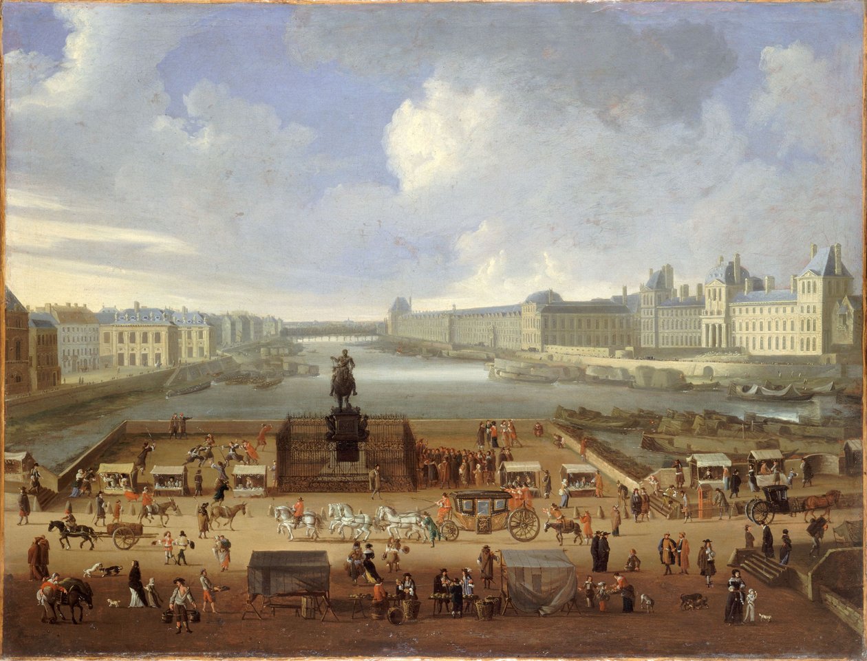 Pont Neuf és a Louvre, 1669 körül (olaj, vászon) alkotó: French School