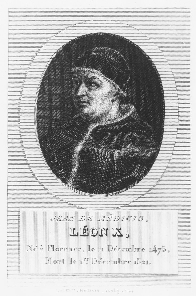 X. Leó pápa, Giovanni di Lorenzo de Medici (metszet) alkotó: French School