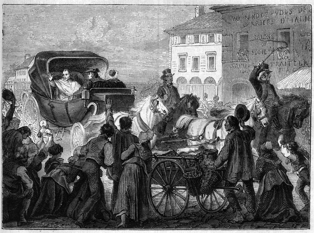 VII. Pius pápa (PIO PIUS) (1742-1823) április 4-én hagyta el Párizst alkotó: French School