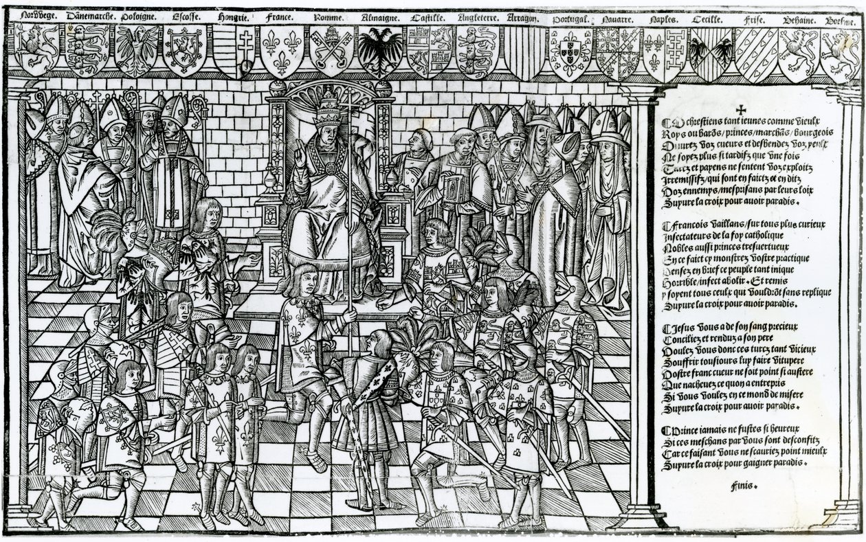 II. Urbán pápa a clermonti zsinat elnökletével 1095-ben alkotó: French School