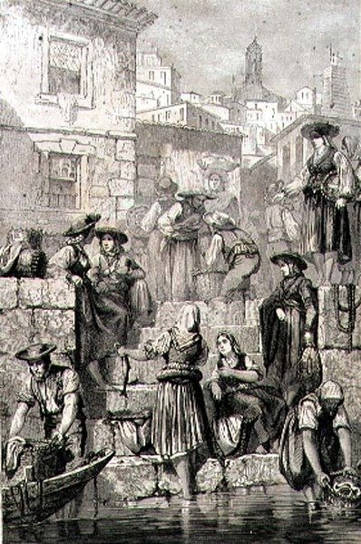 Portói halászok az 1860-as években (metszet) alkotó: French School