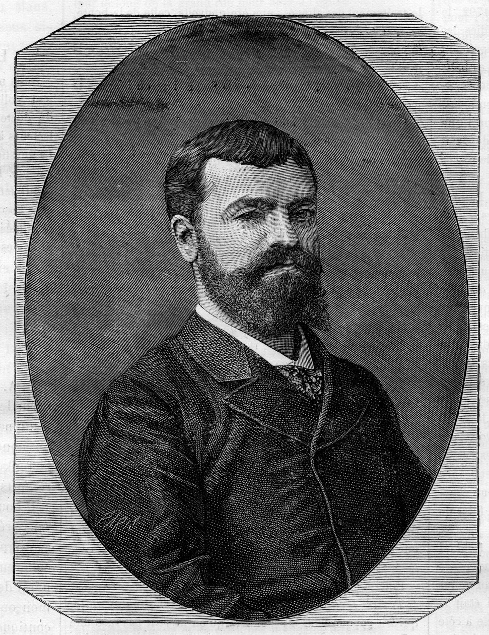 Henri-Paul (Henri Paul) Nenot (1853-1934) francia építész portréja, aki a párizsi Új Sorbonne-t tervezte. Metszet a ""The Illustrious World""-ben alkotó: French School