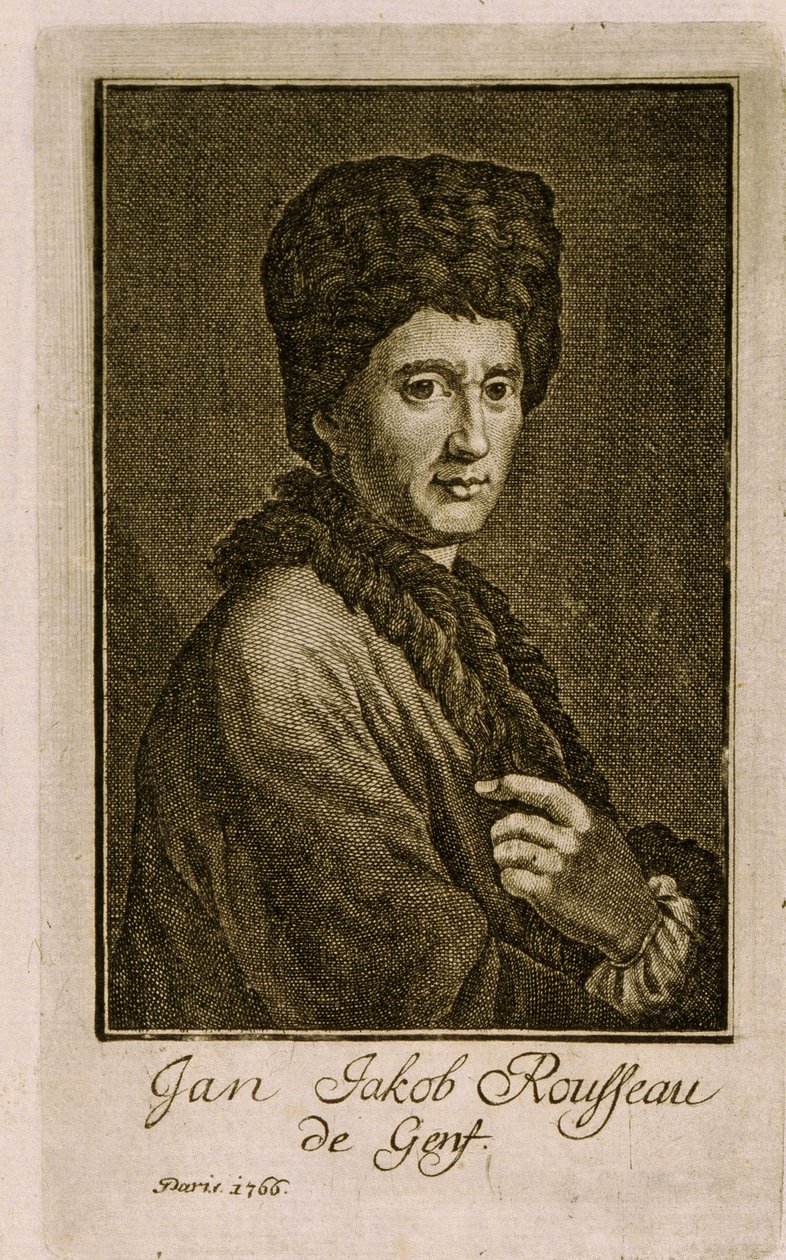 Jean Jacques Rousseau (1712-1778) portréja. Névtelen mű, metszet 1766. Francia művészet alkotó: French School