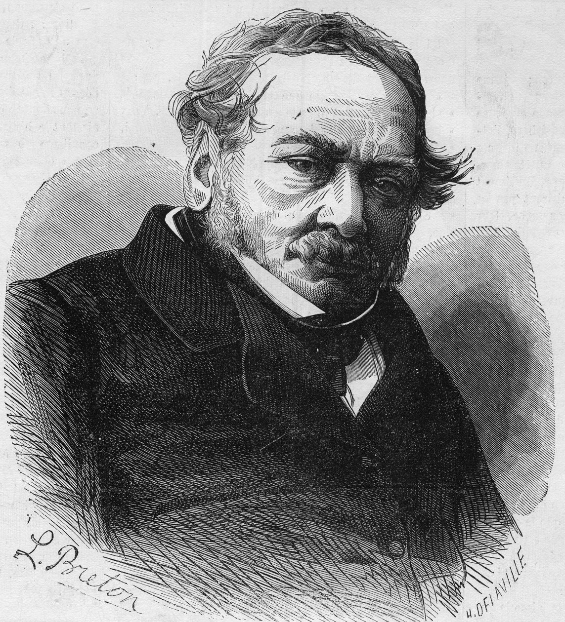 Paul de Kock (1793-1871) francia regény- és drámaíró portréja. Metszet a "Le Monde Illustre"" 601. sz. számában, 1868. október 17-én. alkotó: French School