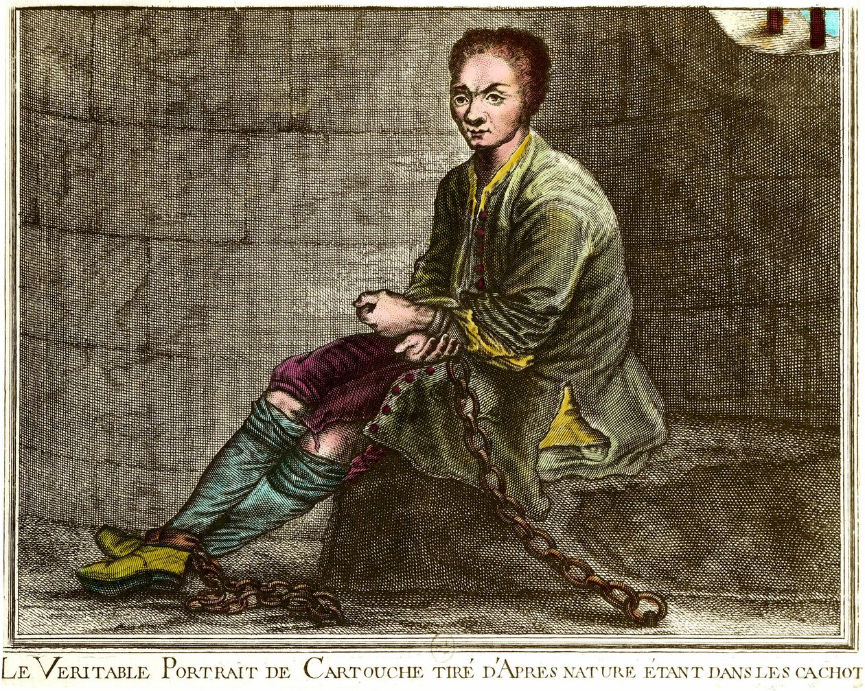 Louis Dominique Cartridge (1693-1721) portréja a kazamatában. A 18. századi metszet magángyűjtemény alkotó: French School