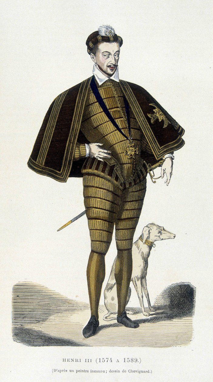 Henrik (1551-1589) portréja lábában – Augustin Challamel „Franciaország és a franciák az évszázadok során” című művében alkotó: French School