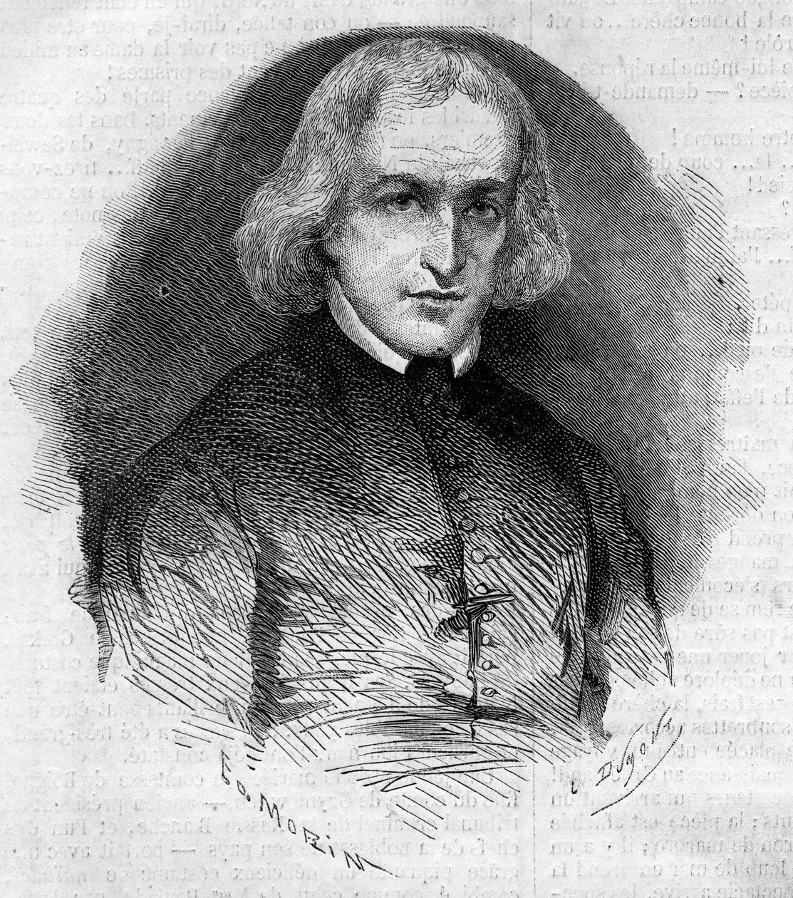 Charles Eleonore Dufriche Desgenettes abbé (1780-1860), a párizsi Notre Dame des Victoires templom plébániájának portréja. Metszet a „” Le Monde Illustré”” 160. számában, 1860. május 5. alkotó: French School